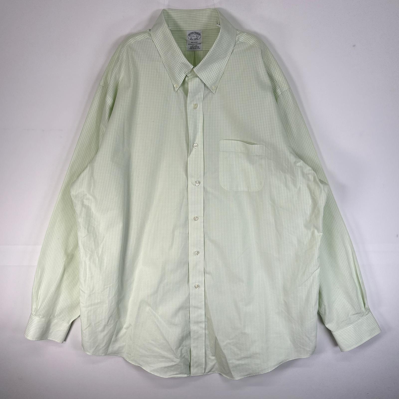 古着 ブルックスブラザーズ Brooks Brothers 長袖シャツ 胸ポケ REGENT ボタンダウン XL  グリーン系 チェック メンズ