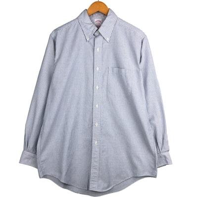 古着 ブルックスブラザーズ Brooks Brothers Est.1818 長袖 ボタンダウンストライプシャツ USA製 メンズL相当/eaa594234