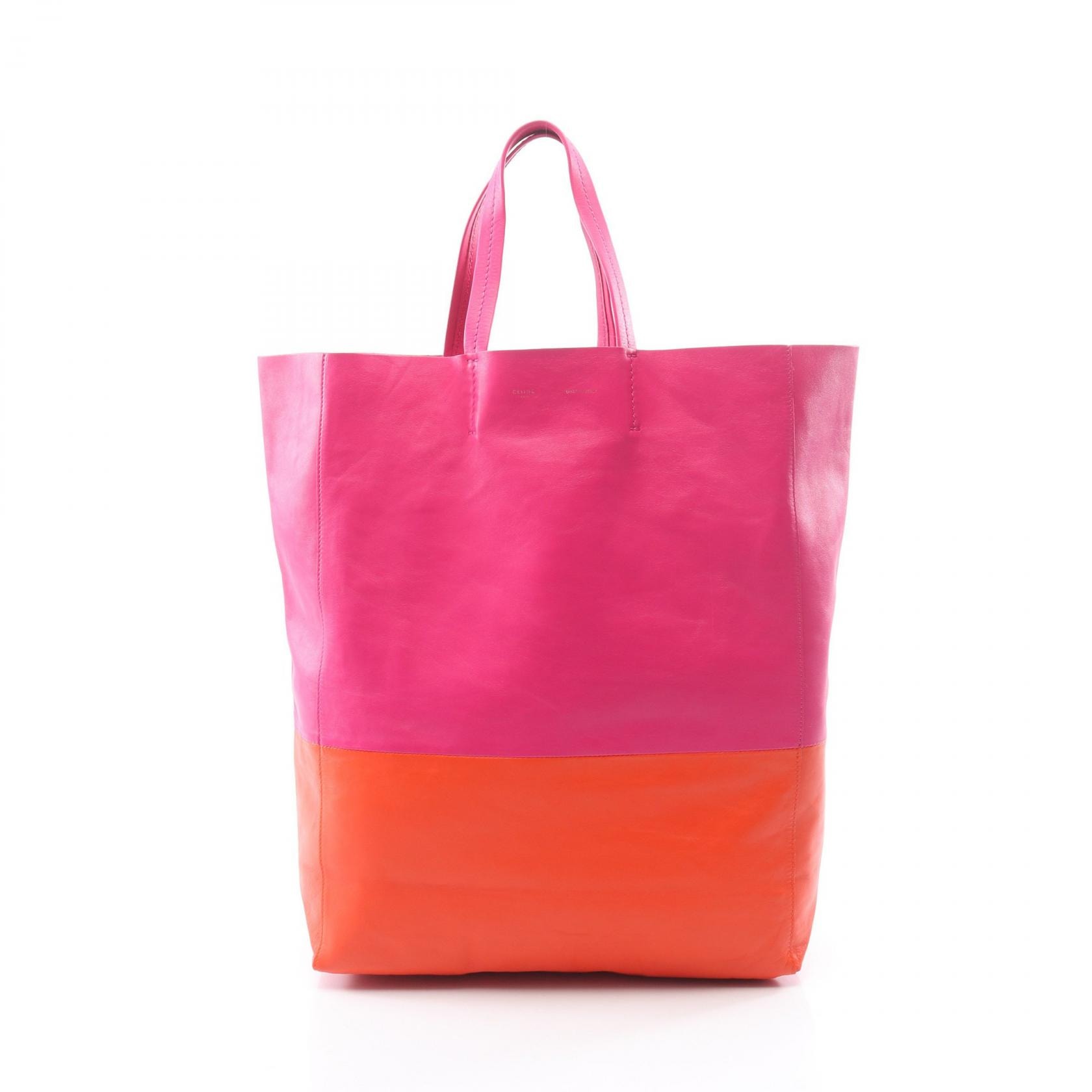 セリーヌ CELINE ホリゾンタルカバ トートバッグ バッグ レザー レディース ピンク系 / オレンジ系 【中古】