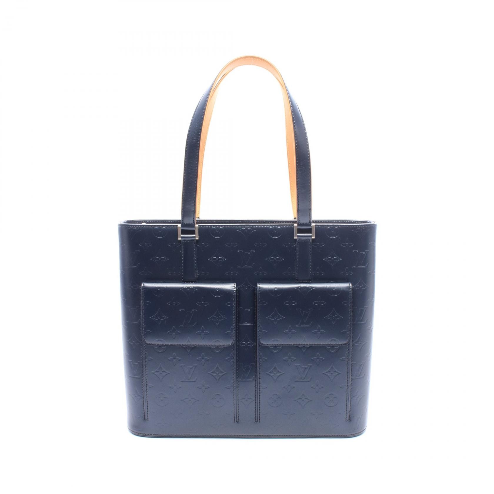 ルイ・ヴィトン LOUIS VUITTON ウィルウッド トートバッグ バッグ レザー モノグラム・マット レディース ネイビー系 ブルー M55105 【中古】