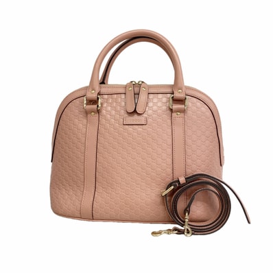 【6kd3623】グッチ ハンドバッグ マイクログッチシマ 449663 レザー ピンク シャンパンゴールド金具 2wayバッグ【中古】レディース