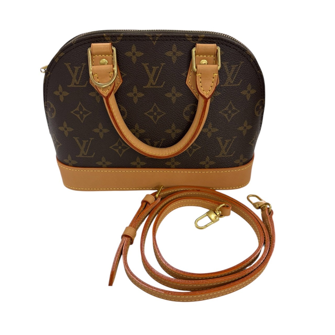 超美品 LOUIS VUITTON ルイヴィトン モノグラム アルマ ブラウン ゴールド金具 PVC レザー/ ショルダーバッグ S1-00066 【中古】