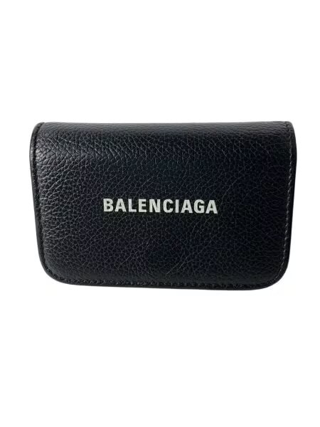 BALENCIAGA Cash Mini Wallet Grained Calfskin "Black"