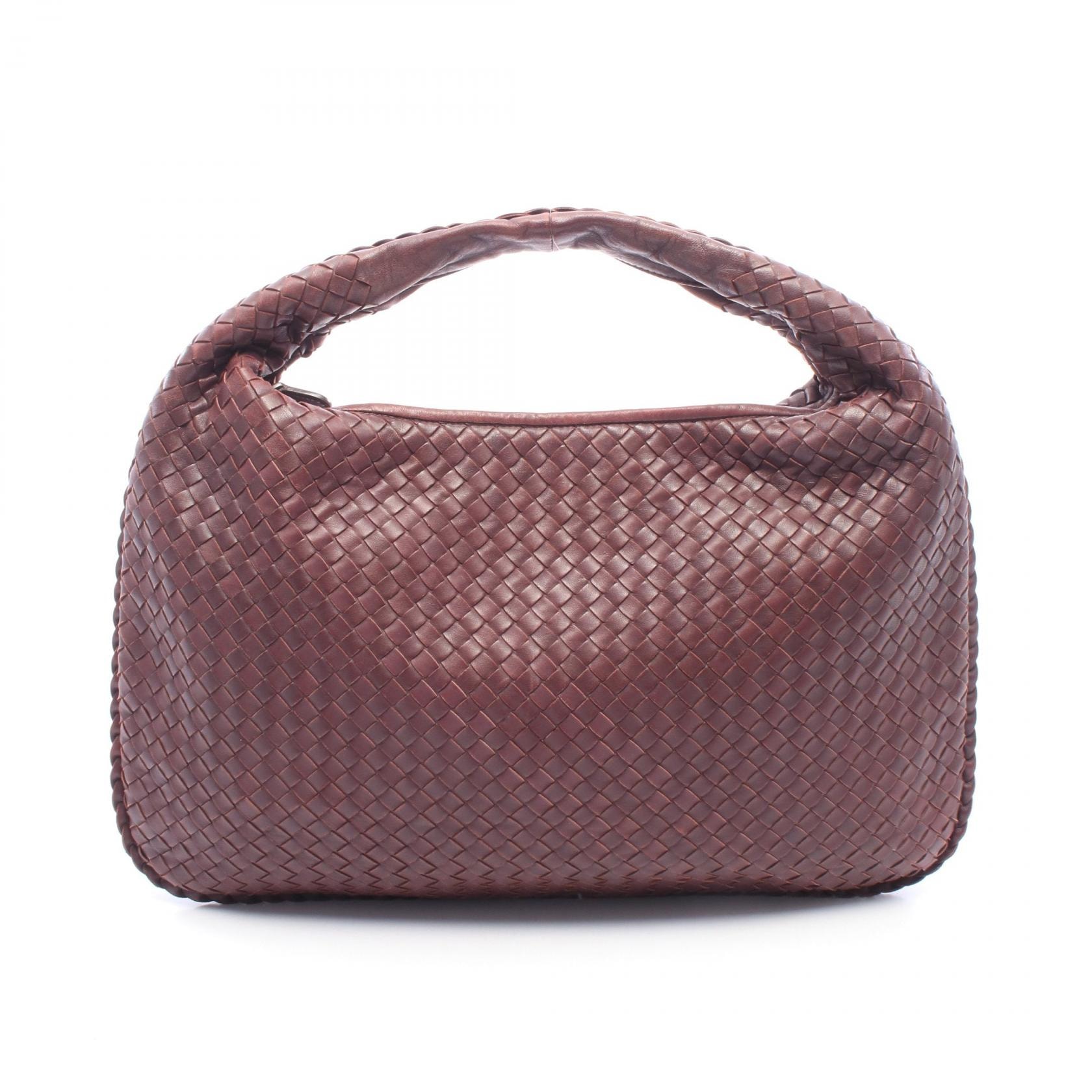 ボッテガヴェネタ BOTTEGA VENETA イントレチャート ショルダーバッグ バッグ レザー レディース ボルドー系 【中古】