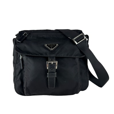 プラダ PRADA ショルダーバッグ ナイロン/レザー ブラック ユニセックス【中古】 z10926