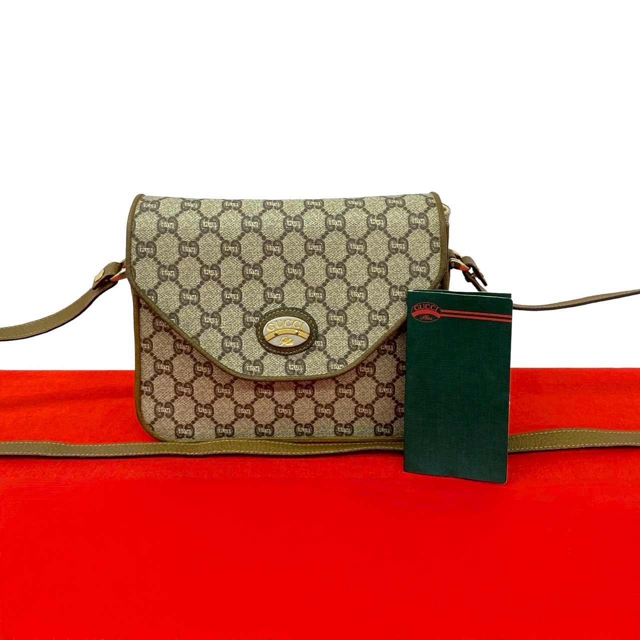 GUCCI グッチ グッチプラス ロゴ 金具 レザー ショルダーバッグ ブラウン
92205
