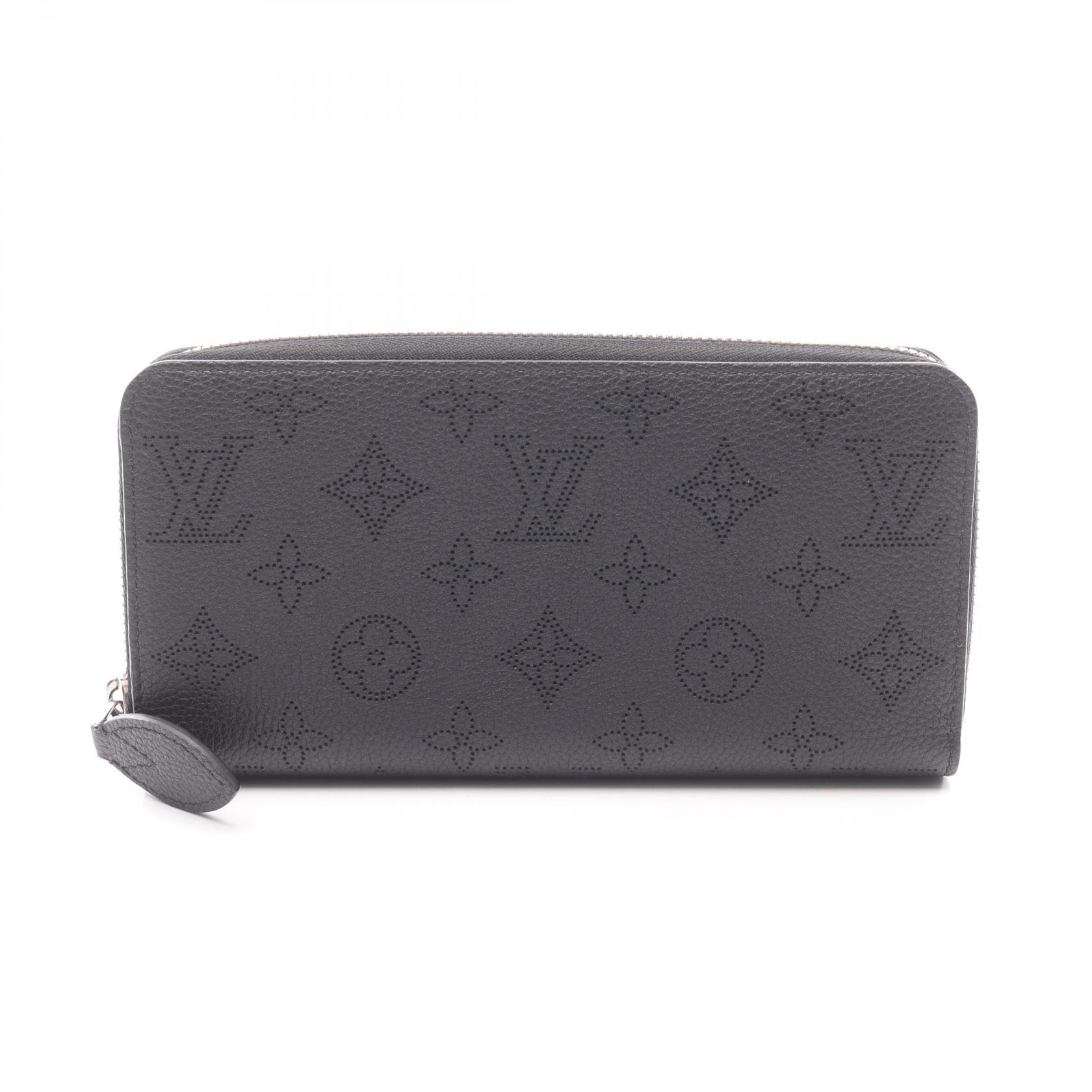 ルイ・ヴィトン LOUIS VUITTON ジッピーウォレット ラウンド長財布 財布 レザー マヒナ ノワール レディース ブラック系 M61867 【中古】