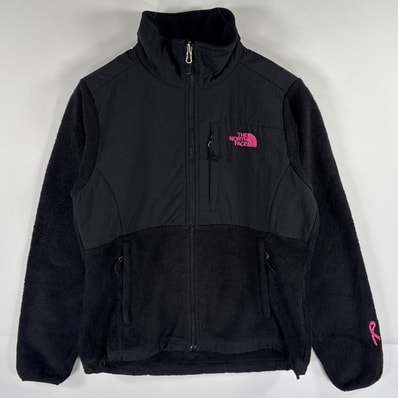 古着 ザ・ノースフェイス THE NORTH FACE フルジップフリースジャケット デナリ ワンポイントロゴ アウトドア S ブラック レディース