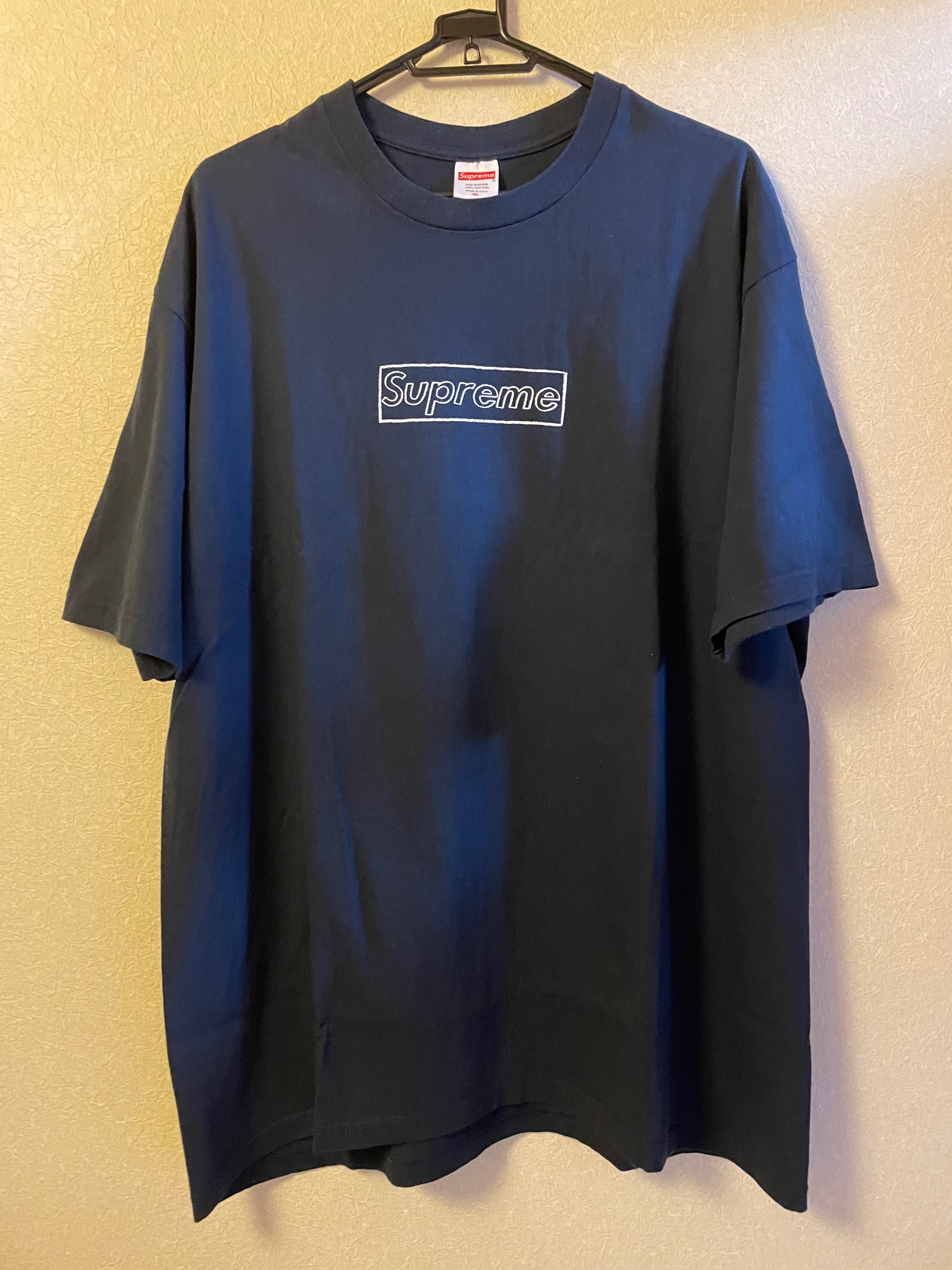 Supreme KAWS Chalk Logo Tee "Navy"