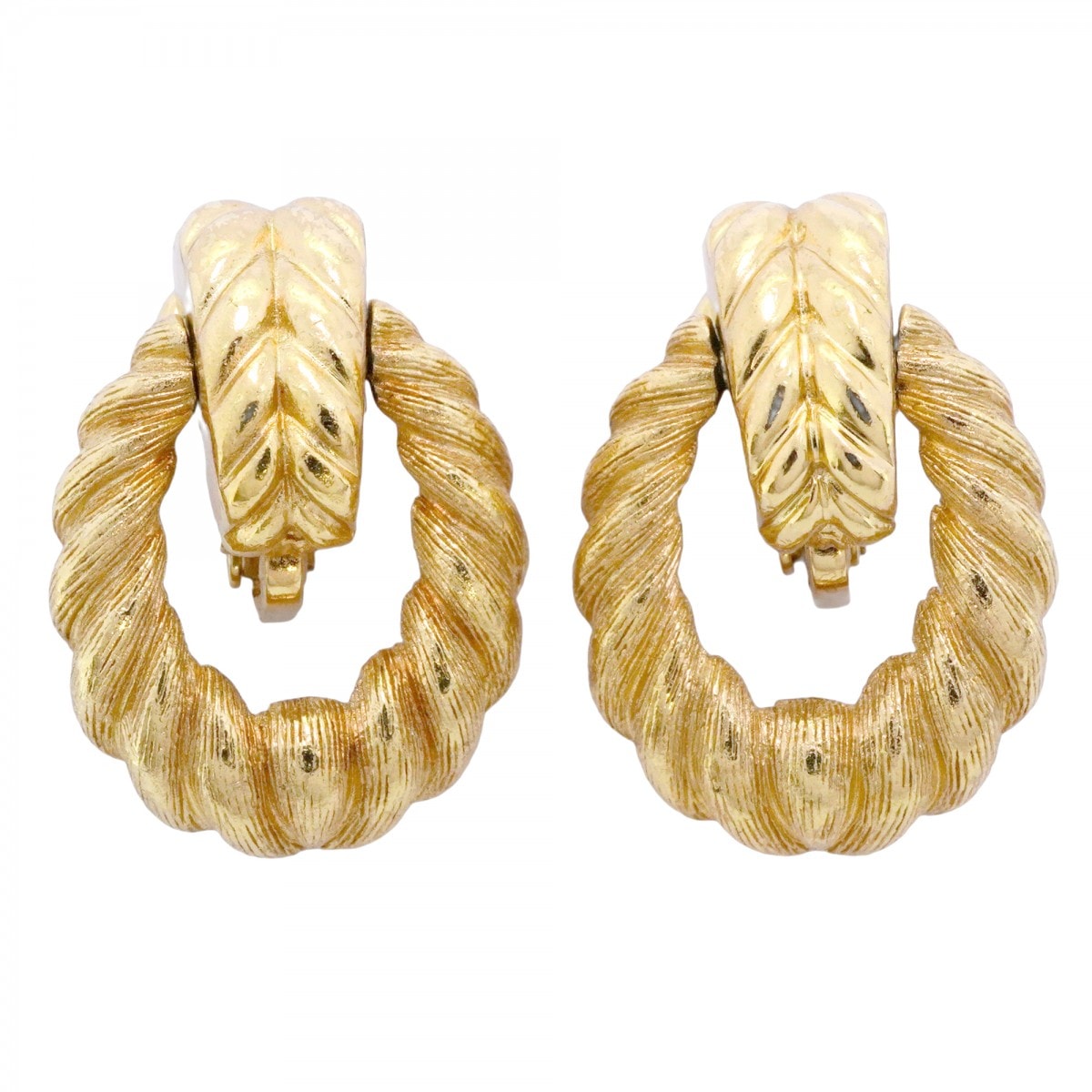 【6jcb1012-k】クリスチャンディオール イヤリング ツイストロープ GPメッキ ゴールド【中古】レディース