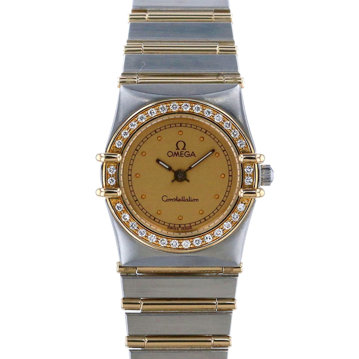 OMEGA オメガ コンステレーション ベゼルダイヤ クオーツ 腕時計 1275.10 ステンレススチール K18ゴールド ダイヤモンド シルバー ゴールド  レディース【中古】