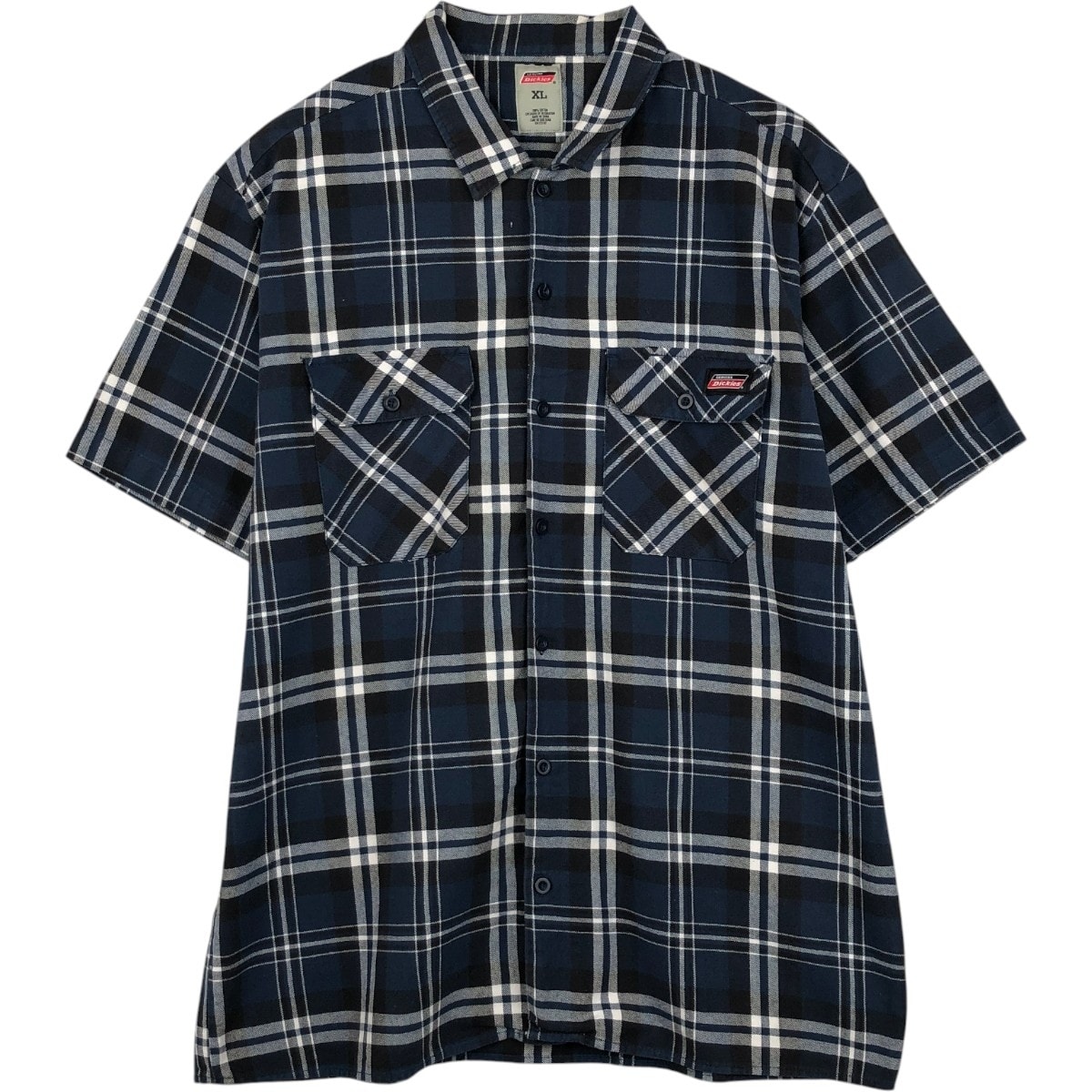 古着 ディッキーズ Dickies チェック柄 半袖 ワークシャツ ボックスシャツ メンズXL相当/eaa659130
