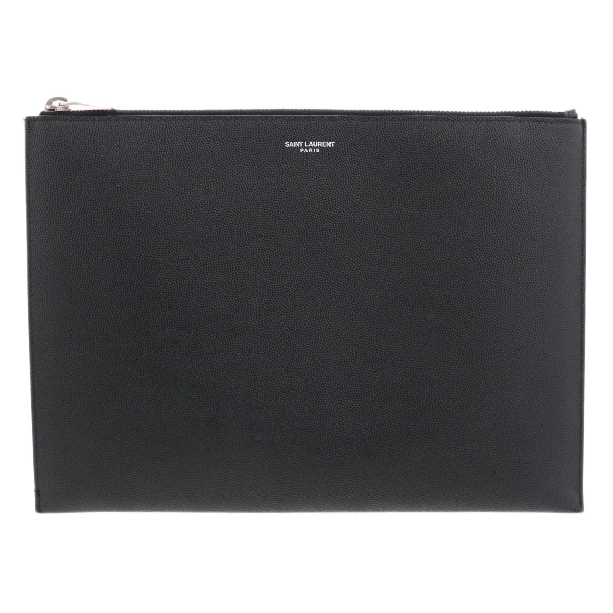 SAINT LAURENT サンローラン セカンドバッグ マルチケース クラッチバッグ 397294 レザー ブラック シルバー金具 メンズ【中古】