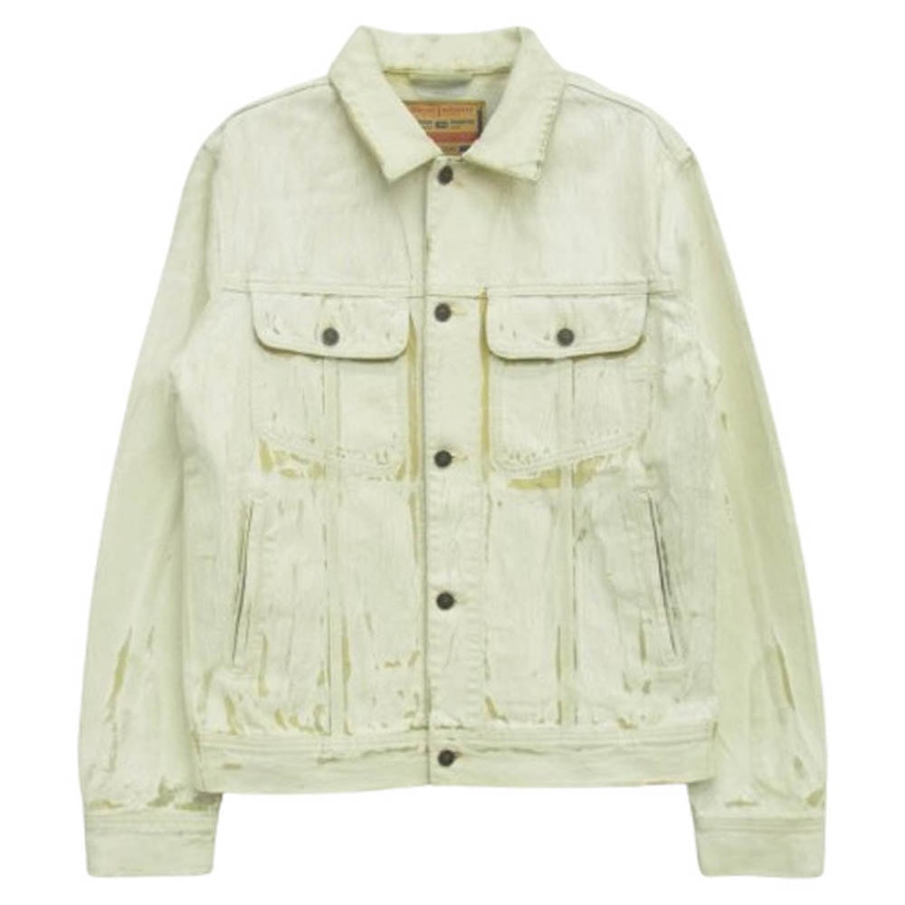 DIESEL ディーゼル ジャケット A03885 09C84 D-BARCY ペイント加工 ダメージ加工 デニム ジャケット オフホワイト系 インディゴブルー系 M【中古】