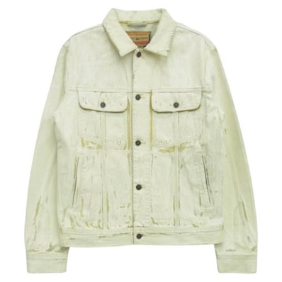 DIESEL ディーゼル ジャケット A03885 09C84 D-BARCY ペイント加工 ダメージ加工 デニム ジャケット オフホワイト系 インディゴブルー系 M【中古】