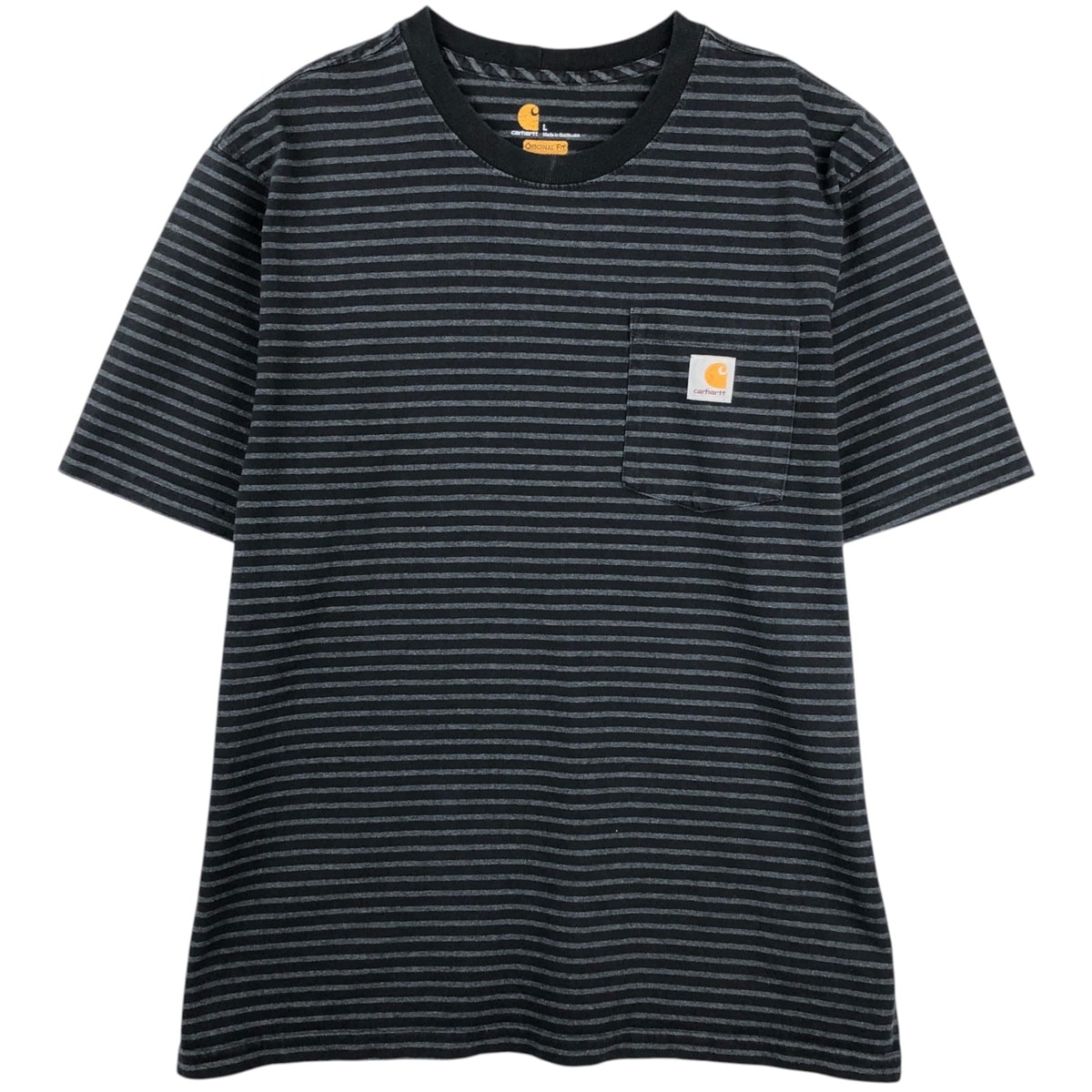 古着 カーハート Carhartt ORIGINAL FIT ボーダー柄 半袖 ボーダーTシャツ メンズL相当/eaa621629