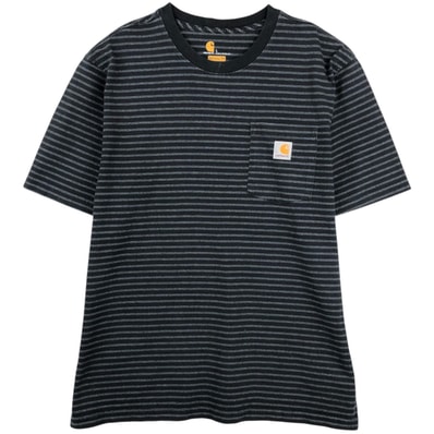 古着 カーハート Carhartt ORIGINAL FIT ボーダー柄 半袖 ボーダーTシャツ メンズL相当/eaa621629