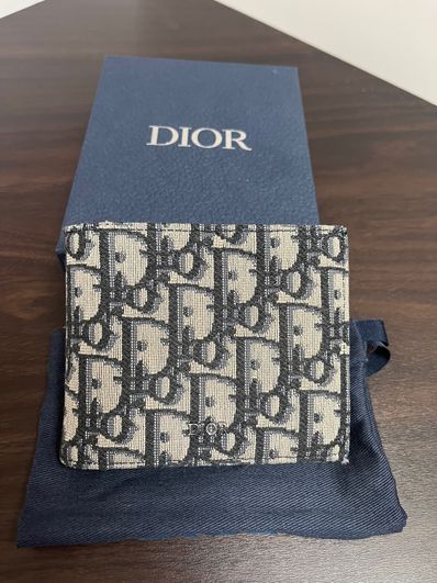 Dior Oblique Jacquard Wallet "Beige/Black"