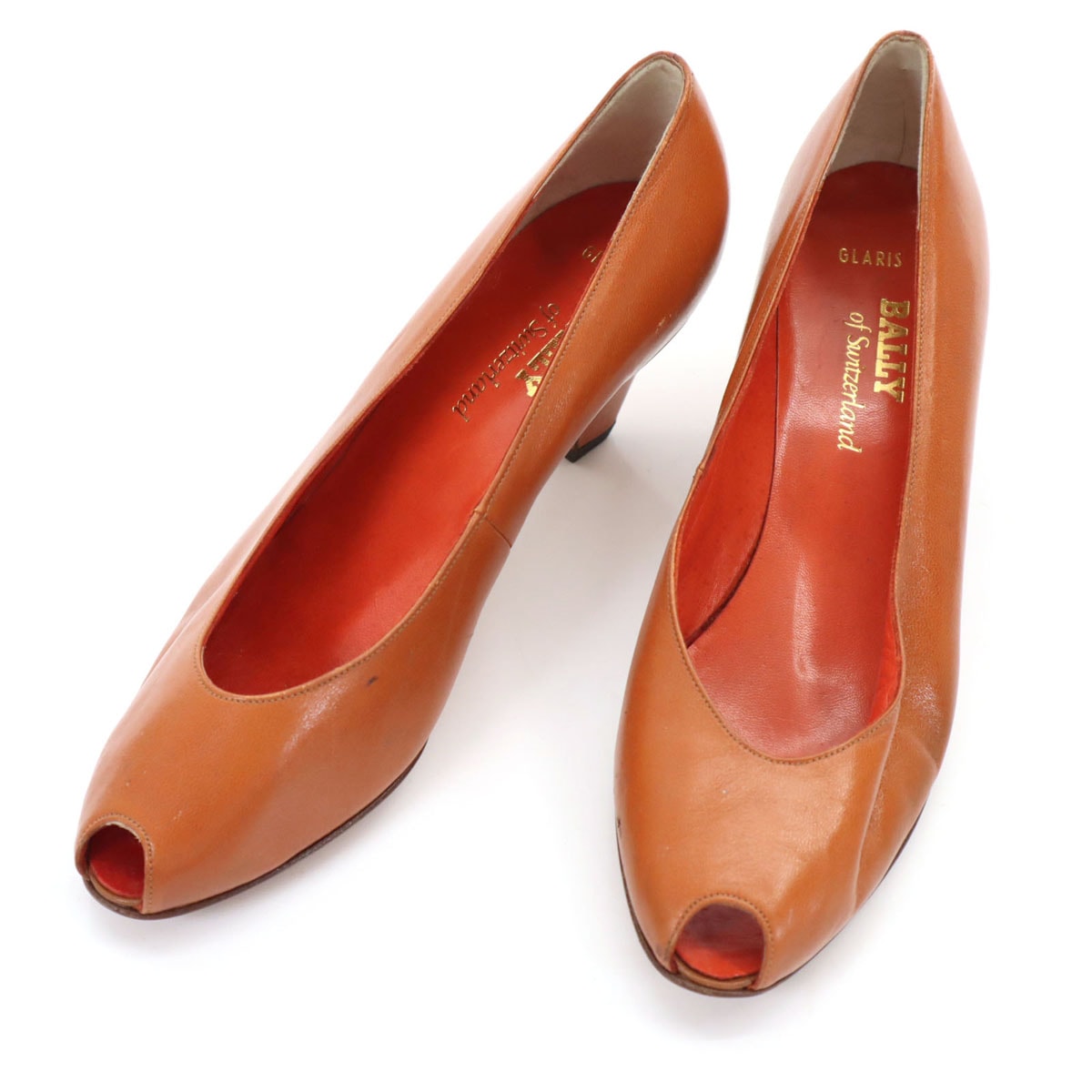 BALLY バリー オープントゥ パンプス 31/2 キャメル