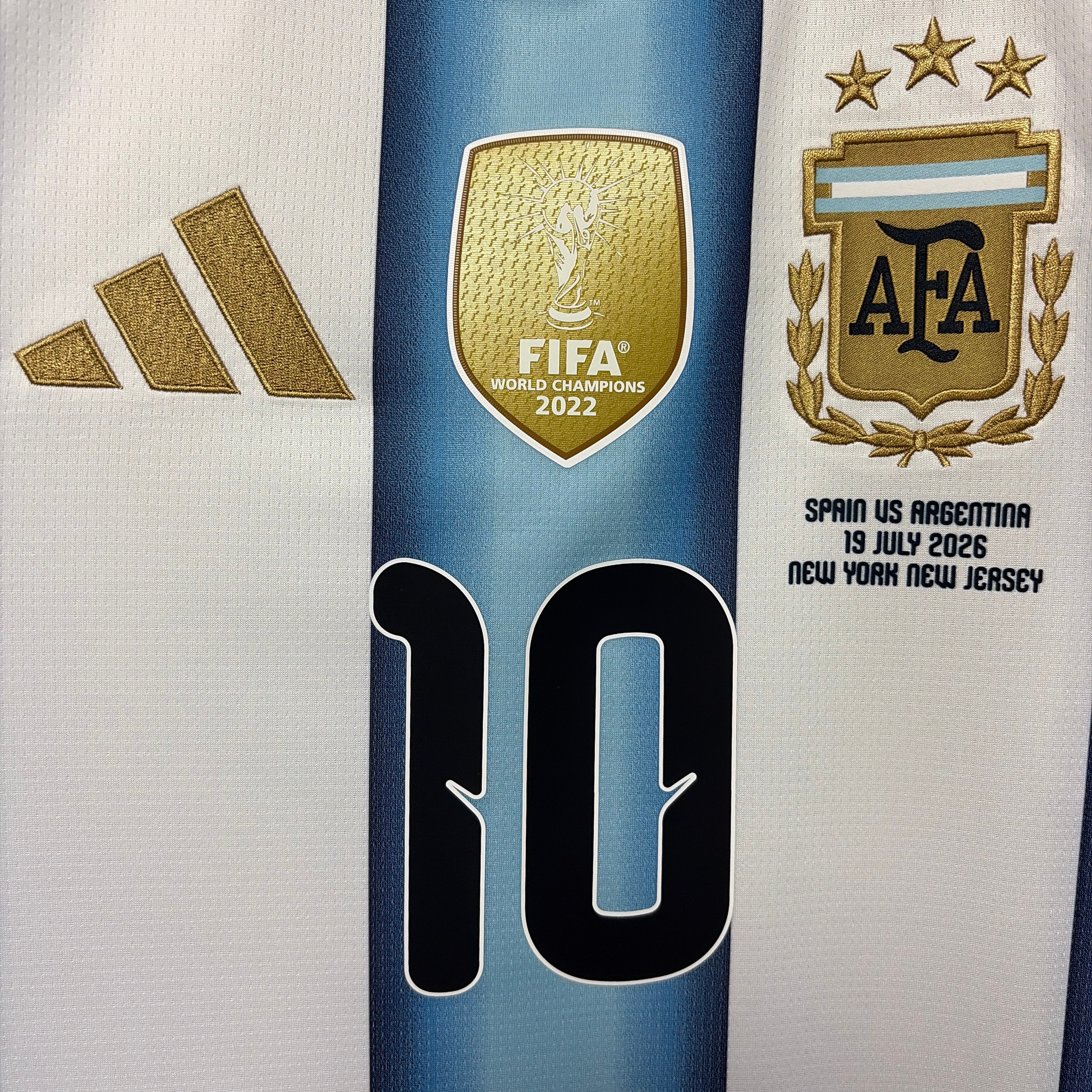 adidas Argentina 26 Home Replica Jersey #10 Messi "White/Icey Blue/Light Blue"