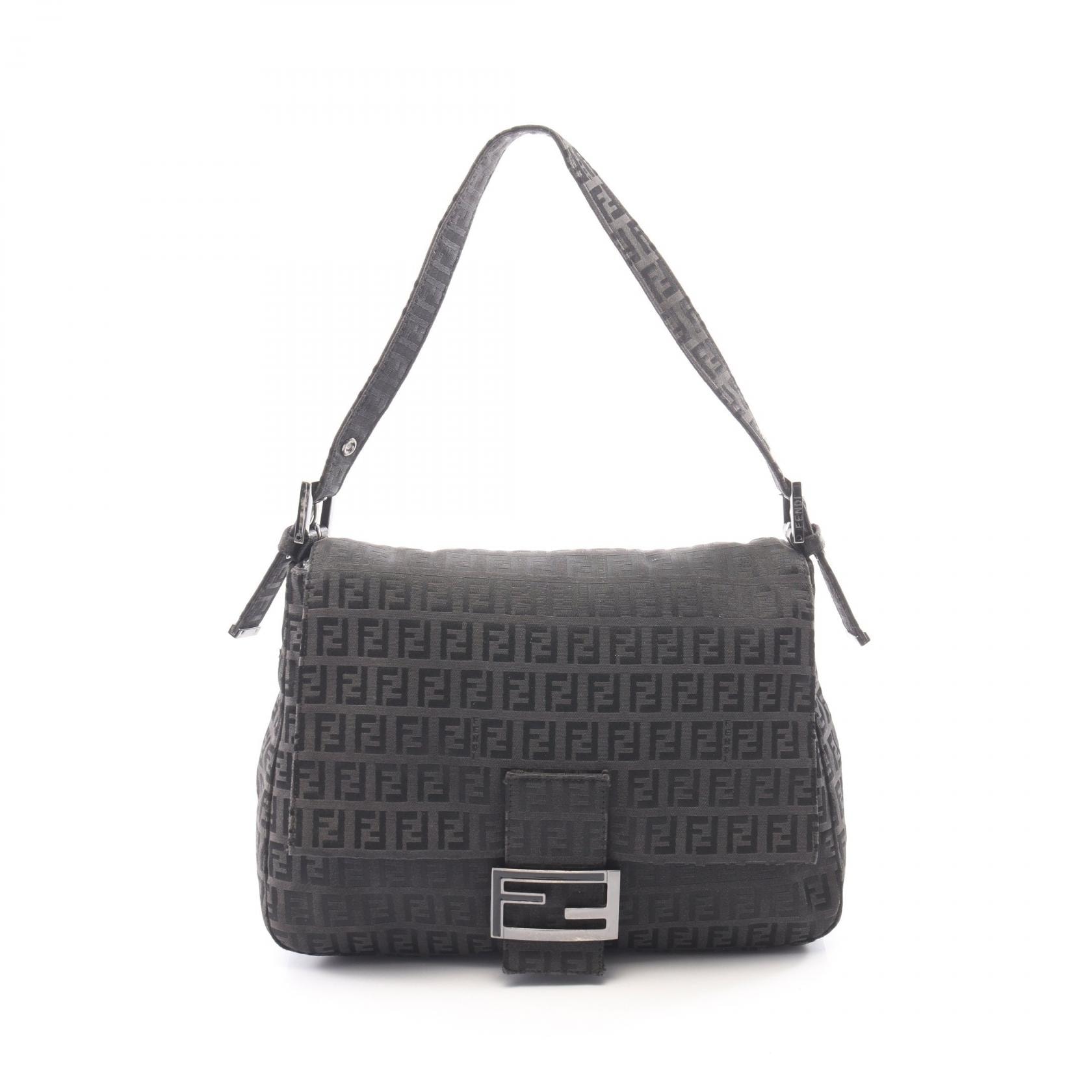 フェンディ FENDI マンマバケット ズッキーノ ショルダーバッグ バッグ キャンバス レディース グレー系 【中古】