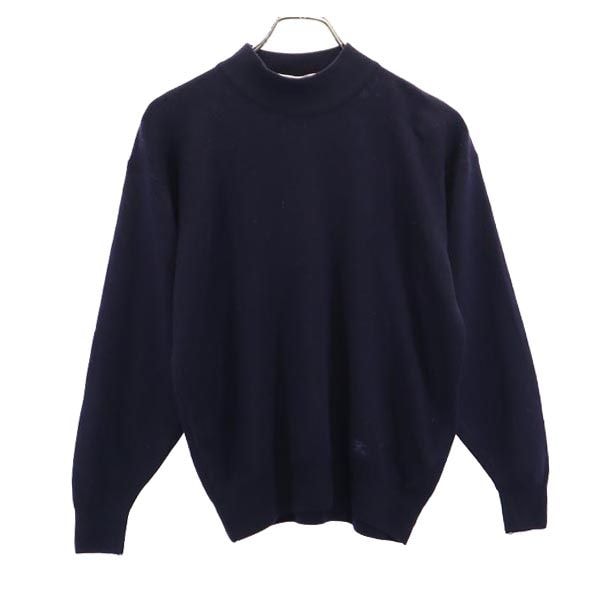 Burberrys バーバリーズ 英国製 ウール 長袖 セーター 38 ネイビー系 ニット