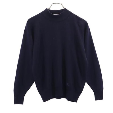 Burberrys バーバリーズ 英国製 ウール 長袖 セーター 38 ネイビー系 ニット