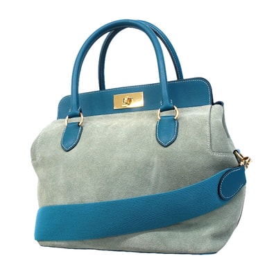 ★SALE【6fa1921】エルメス ハンドバッグ ツールボックス26 エバーカラー ブルータラサ ゴールド金具 T刻印 2wayバッグ【中古】レディース