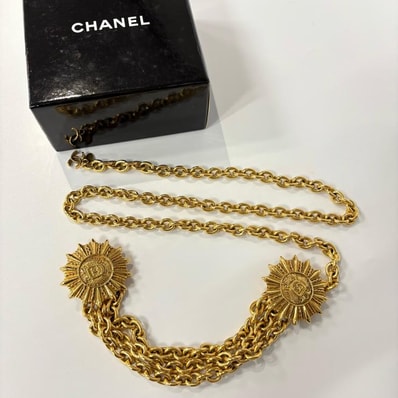 シャネル CHANEL チェーンベルト ココマーク エンブレム CCチャーム GP ゴールド ヴィンテージ【鑑定済み】正規品