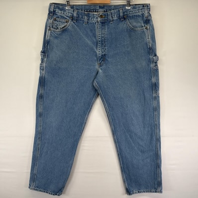古着 カーハート Carhartt デニムパンツ ペインター ワーク 大きいサイズ ワンポイントロゴ ハンマーフック w44 L32 ブルー メンズ