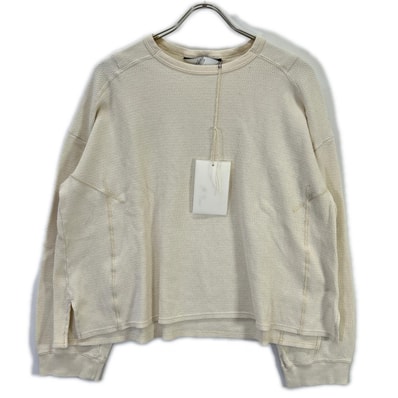 アンセルム ANC-CT159 ホワイト WAFFLE CREW NECK LS 2