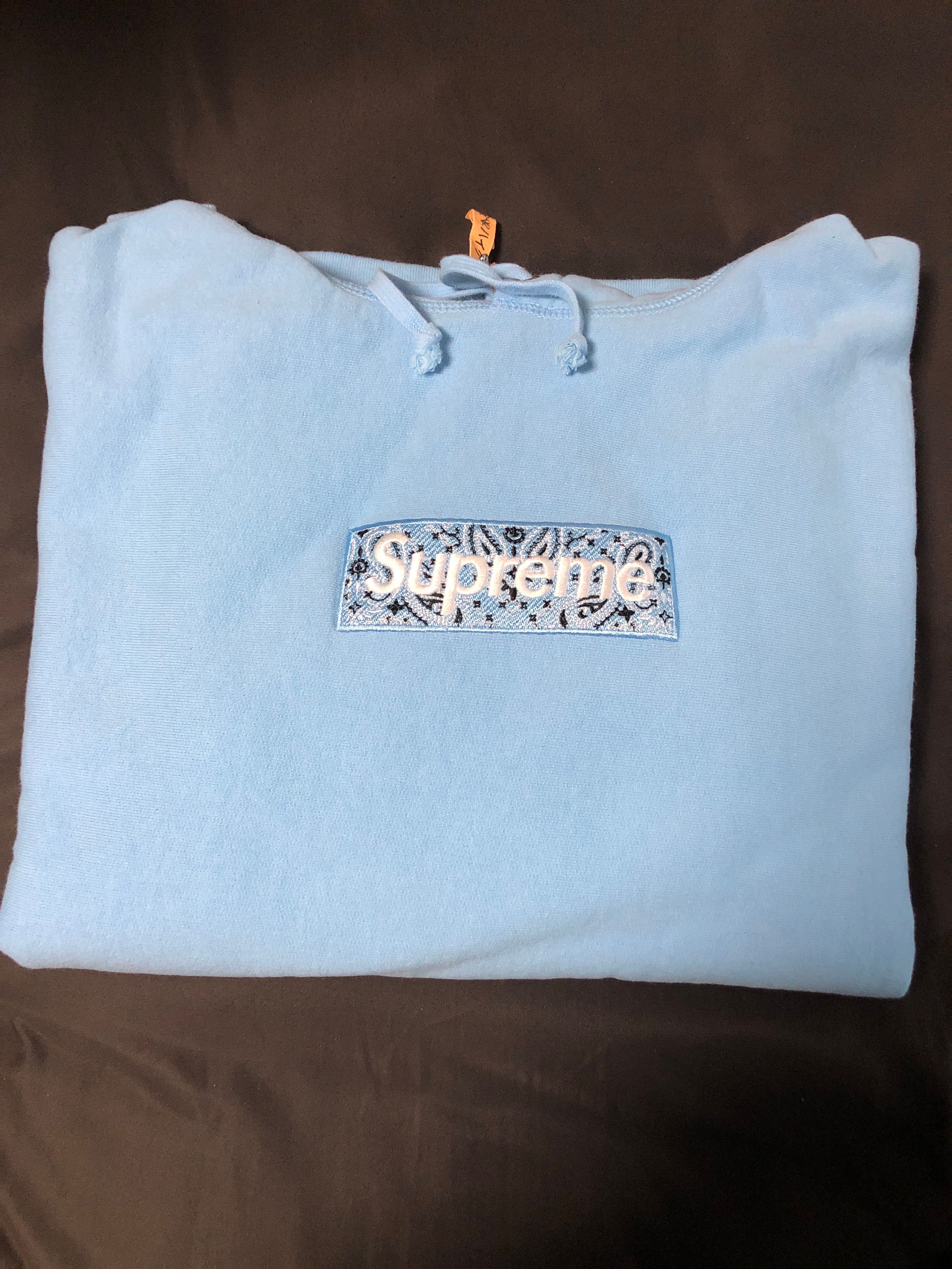 Supreme Bandana Box Logo Hooded Sweatshirt "Blue"