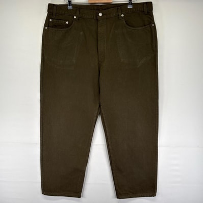 古着 リーバイス Levi's デニム パンツ Gパン カラーデニム 550 テーパード 5ポケット 大きいサイズ W42 L32 グリーン系 メンズ