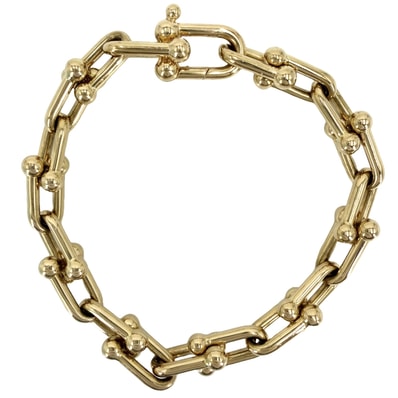 TIFFANY&Co. ティファニー ブレスレット ハードウェア スモール リンク アクセサリー ジュエリー 18金YG Au750 K18イエローゴールド レディース 約25.5g【中古品】