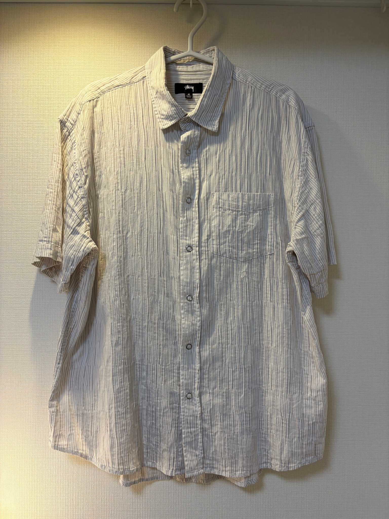Stussy Wavy Striped Short Sleeve Shirt "Natural"