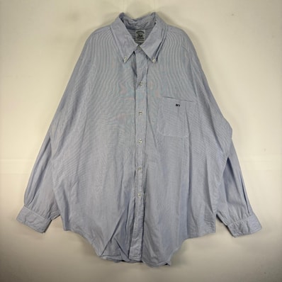 古着 70's/70年代 ヴィンテージ ブルックスブラザーズ Brooks Brothers 長袖シャツ ボタンダウン 6ボタン ブルー系 ストライプ メンズ