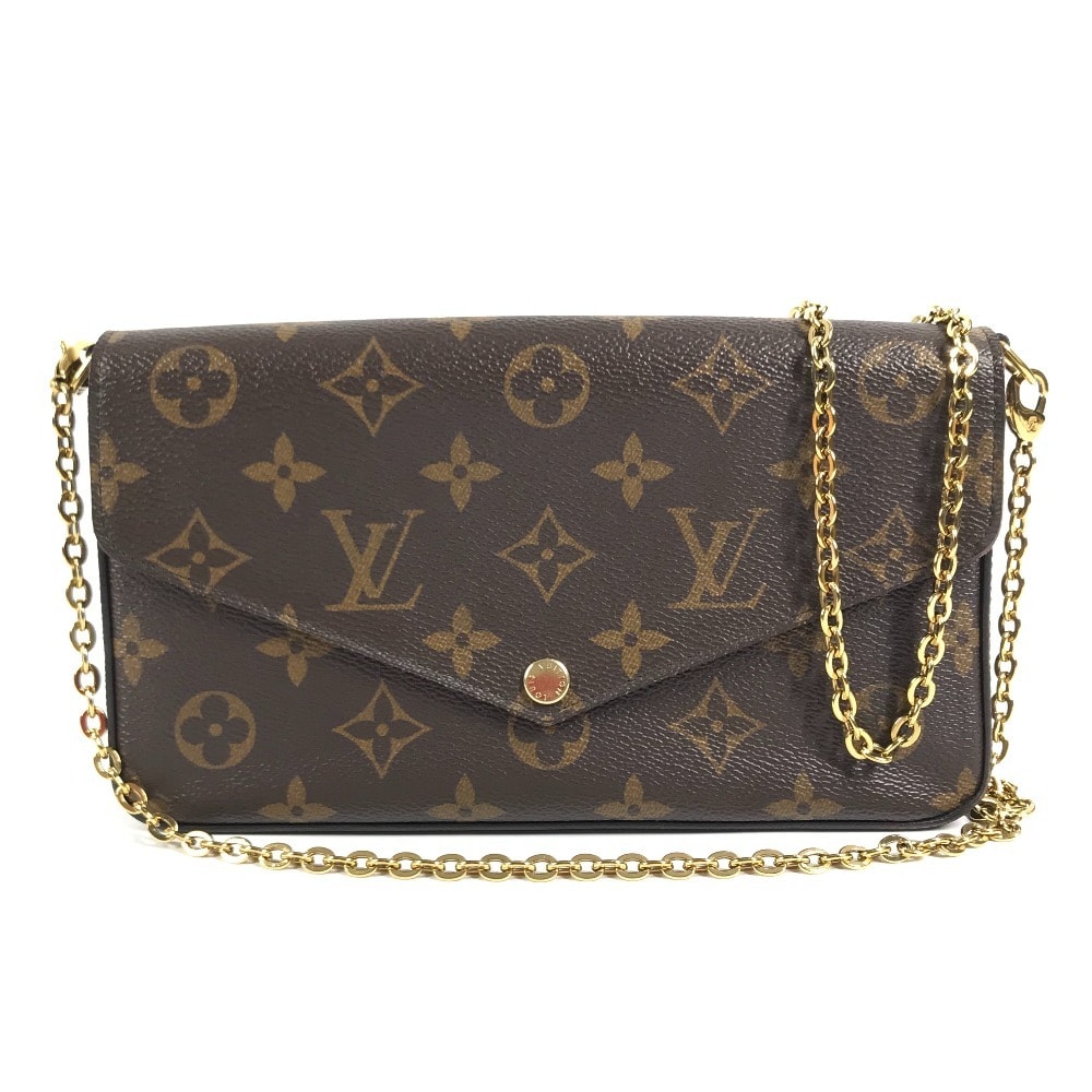 ルイヴィトン LOUIS VUITTON ポシェットフェリシー  M61276 モノグラム カバン ポーチ 長財布 クラッチバッグ チェーンウォレット ショルダーバッグ モノグラムキャンバス フューシャ ブラウン