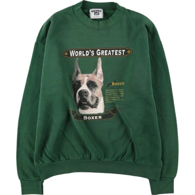 古着 90年代 リー Lee BOXER ボクサー 犬柄 アニマル スウェットシャツ トレーナー USA製 メンズL相当 ヴィンテージ/eaa578334