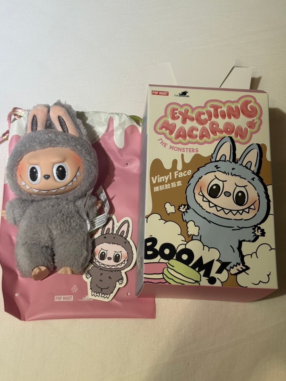 POP MART THE MONSTERS (LABUBU) Exciting Macaron Plush Series SESAME BEAN