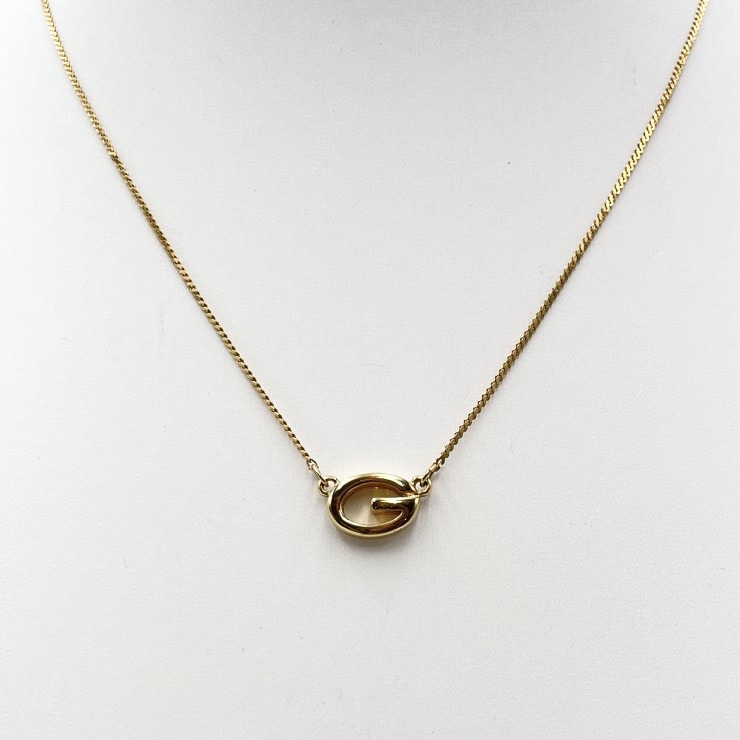 GIVENCHY(ジバンシィ)Gロゴ ネックレス ゴールドカラー ペンダント アクセサリー レディース 【中古】