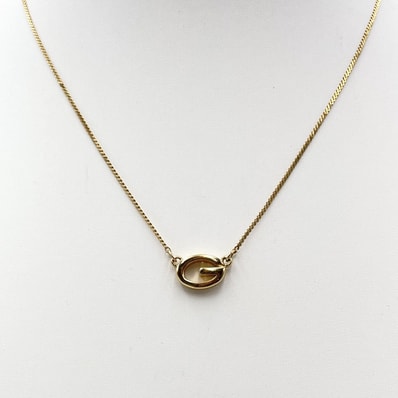 GIVENCHY(ジバンシィ)Gロゴ ネックレス ゴールドカラー ペンダント アクセサリー レディース 【中古】