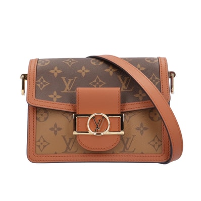 ルイヴィトン ドーフィーヌMINI モノグラムリバース ショルダーバッグ モノグラムリバース M45959 ブラウン レディース LOUIS VUITTON 中古