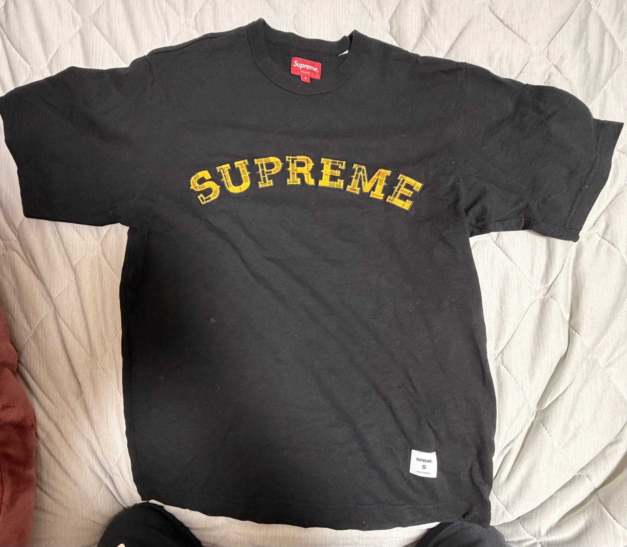Supreme Plaid Appliqué S/S Top "Black"