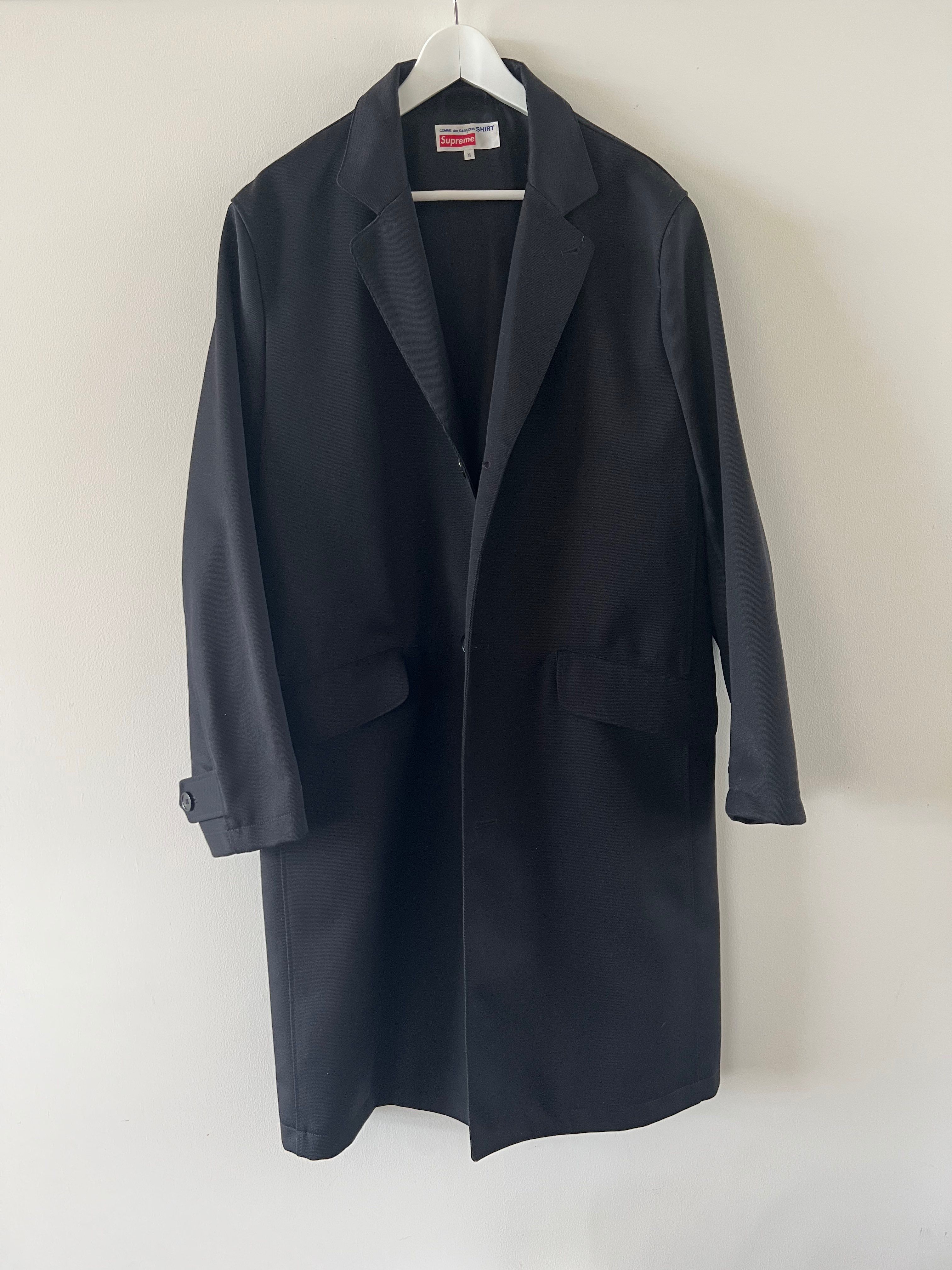 Supreme / Comme des Garçons SHIRT® Wool blend Overcoat "Black"