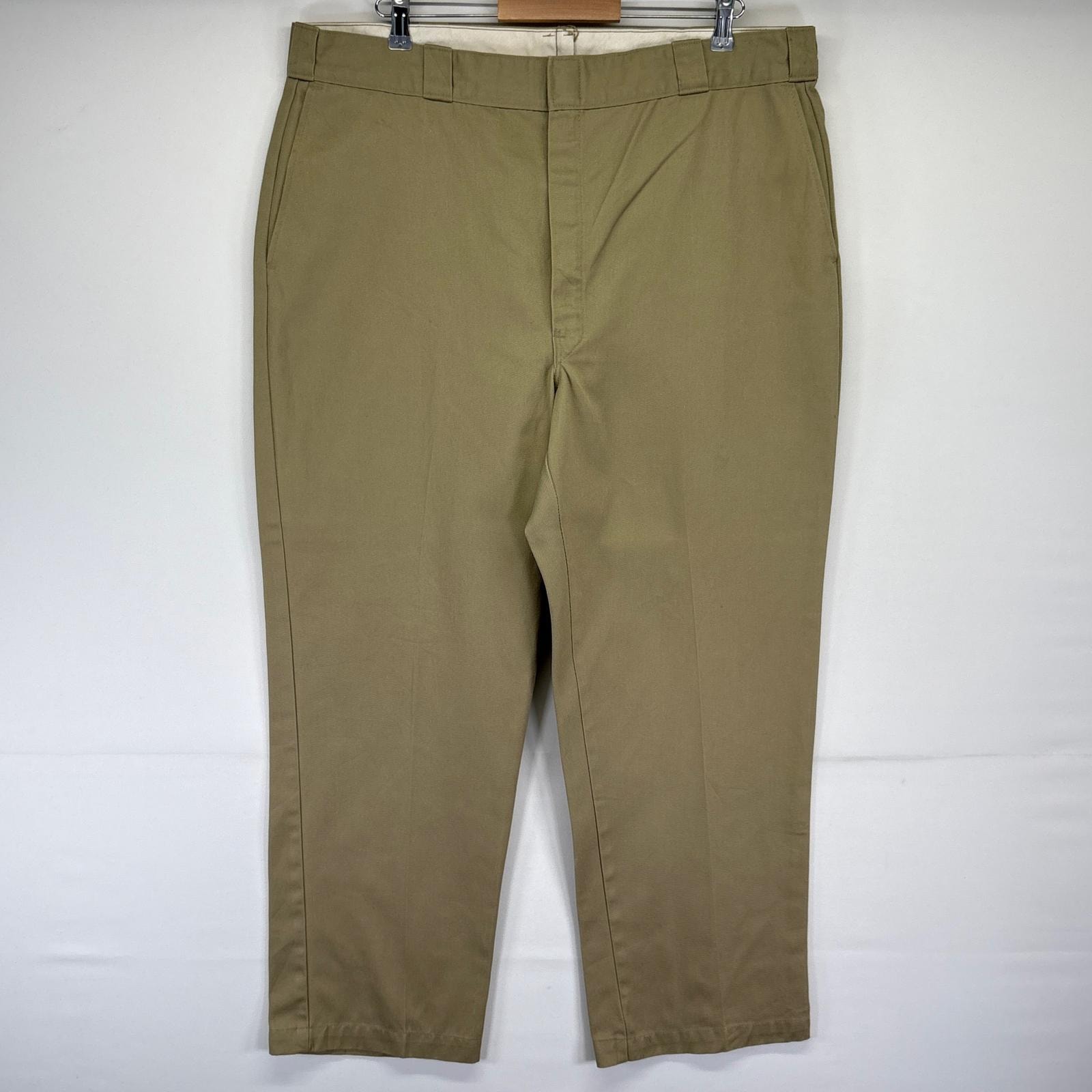 古着 ディッキーズ Dickies ワークパンツ ワンポイントロゴ 長ズボン 大きいサイズ チノパン  ベージュ系 メンズ