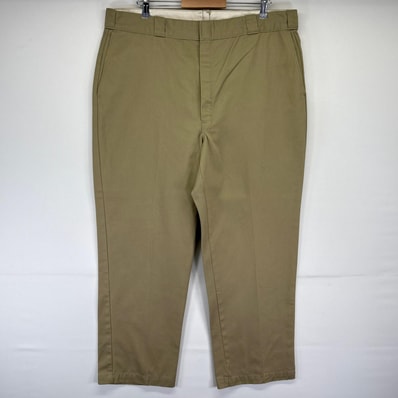 古着 ディッキーズ Dickies ワークパンツ ワンポイントロゴ 長ズボン 大きいサイズ チノパン ベージュ系 メンズ