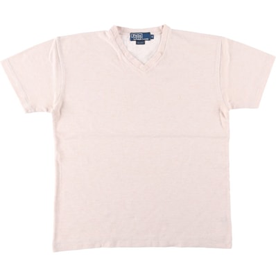 古着 ラルフローレン Ralph Lauren POLO by Ralph Lauren 鹿の子 Vネック 半袖 ワンポイントロゴポケットTシャツ メンズS相当/eaa642007