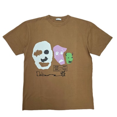 Dior ディオール 22AW TRAVIS SCOTT トラヴィススコット CACTUS JACK カクタスジャック 半袖Tシャツ 283J641B0677 M コットン ブラウン メンズ【中古】
