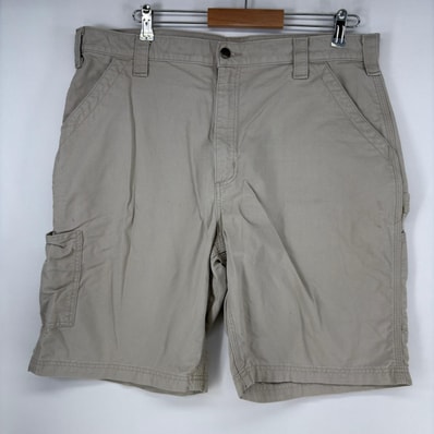 古着 カーハート Carhartt ショートパンツ ペインターパンツ ジッパーフライ ワンポロゴ ハーフパンツ w38 ベージュ メンズ