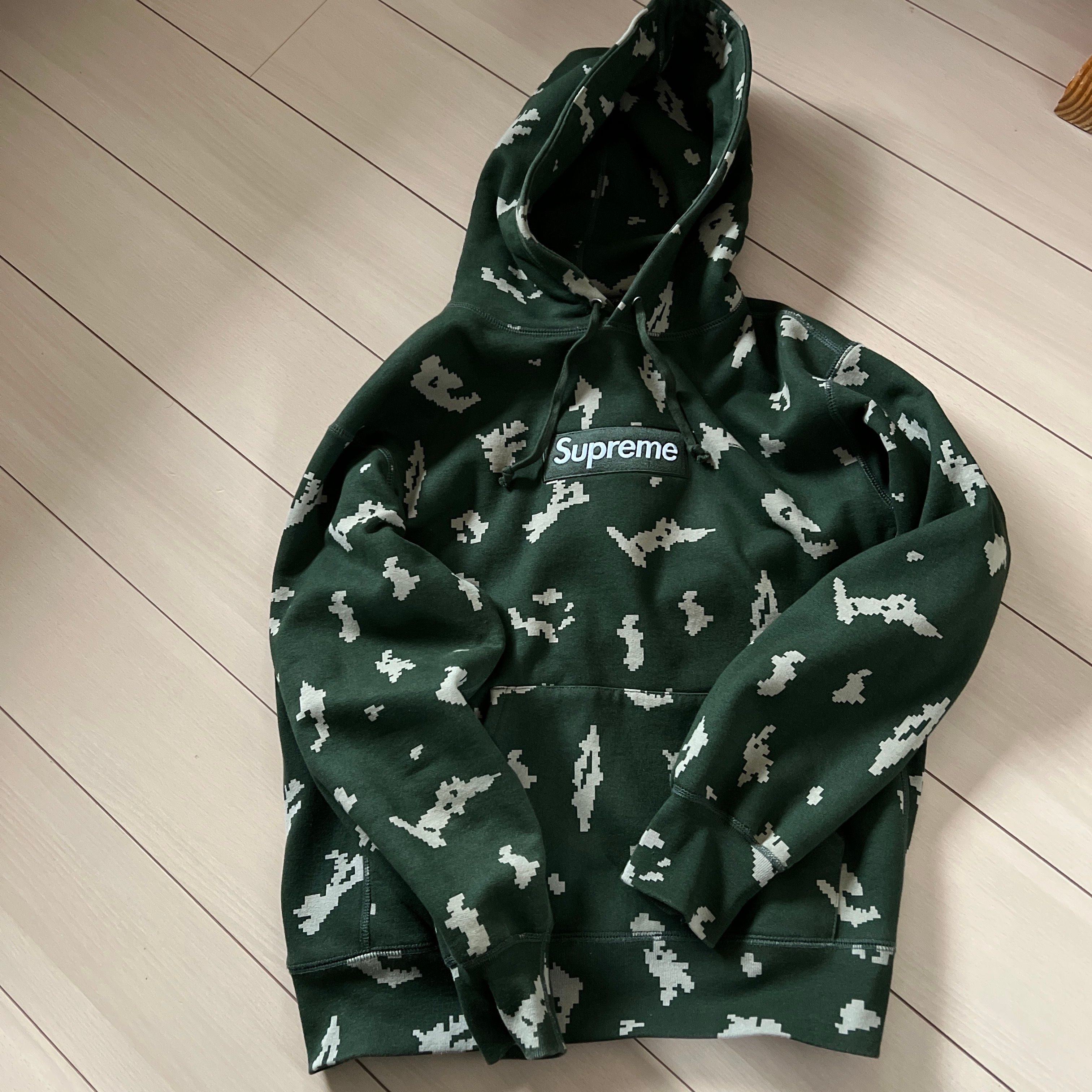 Supreme Box Logo Hooded Sweatshirt "Olive Russian Camo" (21FW)